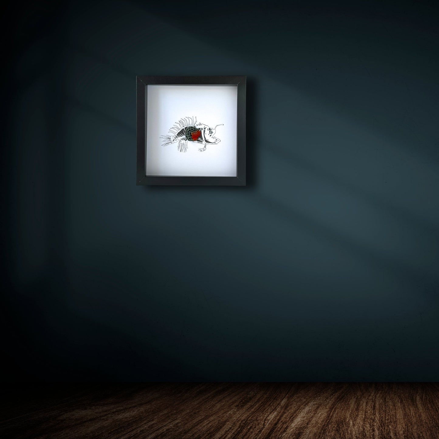 Angler Fish Customized Framed Art with Real Butterfly Wings - Isms Butterfly Conservation ArtFramed Art