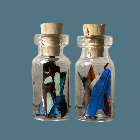 Confetti from Real Butterfly Wing in Glass Bottle - Isms Butterfly Conservation ArtBottles