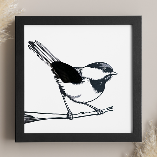 Chickadee Real Butterfly Wing Framed Art From and For Conservation
