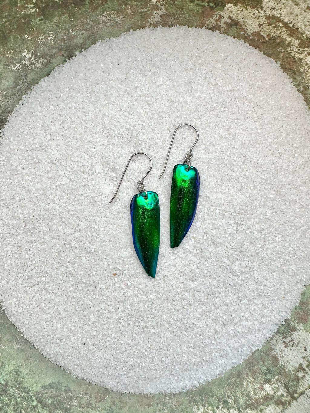 electric green iridescent earrings from real green beetle elytra with hypoallergenic surgical steel for sensitive ears perfect gift for $20 girlfriend wife teacher waitress bartender gift idea best earrings 2024