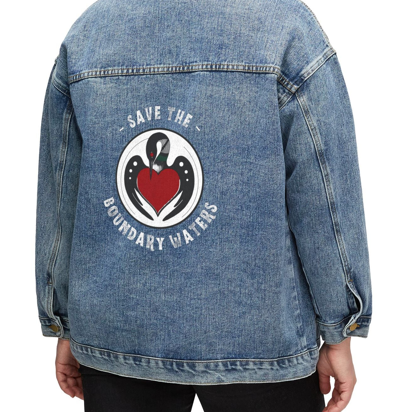 Women’s Denim Jacket - Loon Circle - Boundary Waters Edition