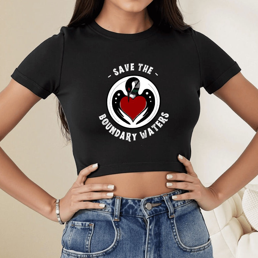 Womens Crop Tee - BWCA Loon (Made in USA)