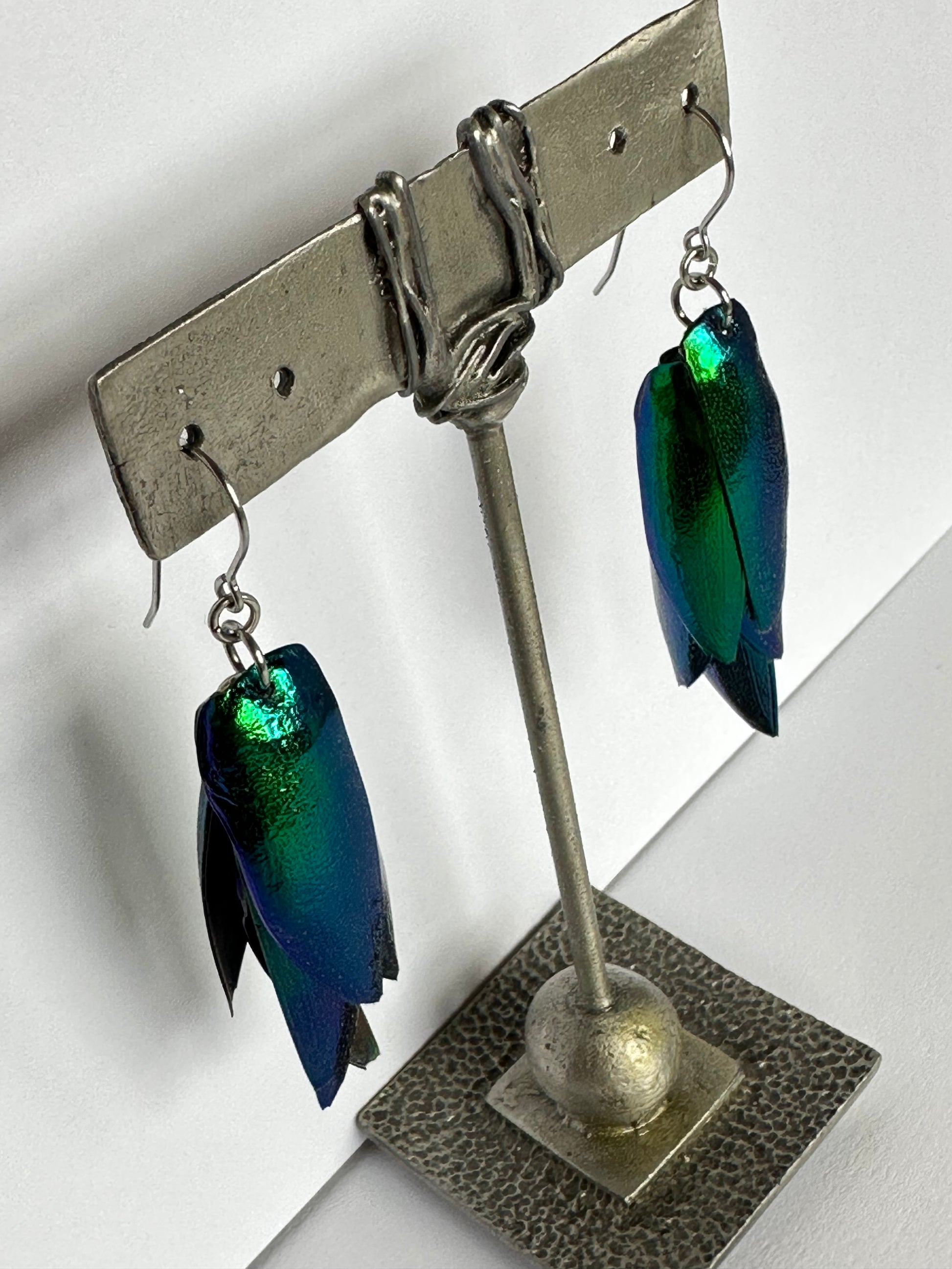 Favorite earring 2024 best gift for girlfriends who like color dazzling green beetle elytra in a light weight waterproof earring for insect lovers teachers gifts nature lovers and bohemian earring style