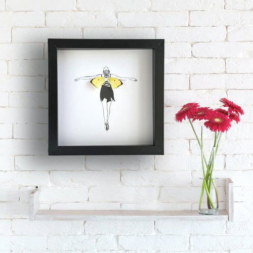 Ballerina Fairy Customized Framed Art with Real Butterfly Wing - Isms Butterfly Conservation ArtFramed Art