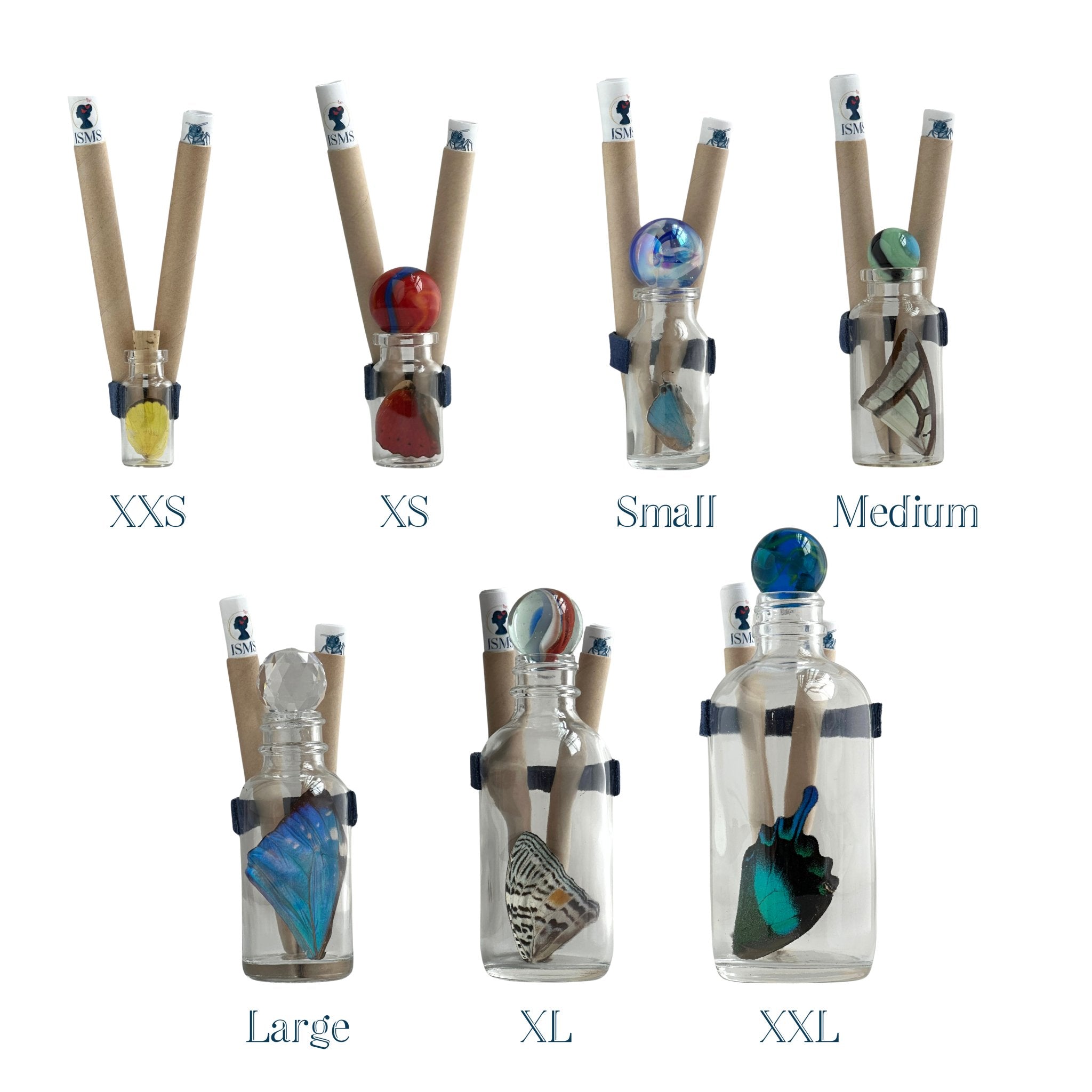 Confetti from Real Butterfly Wing in Glass Bottle - Isms Butterfly Conservation ArtBottles