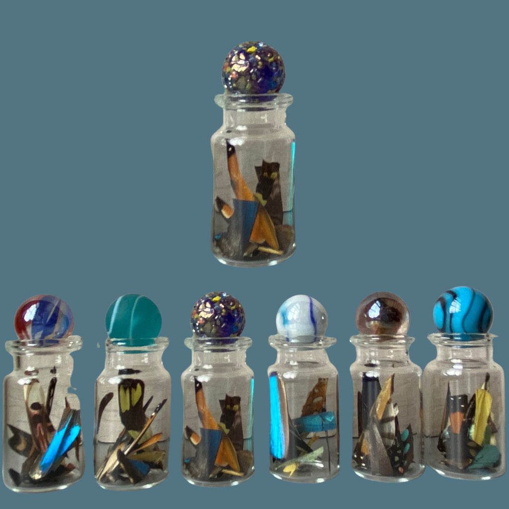 Confetti from Real Butterfly Wing in Glass Bottle - Isms Butterfly Conservation ArtBottles