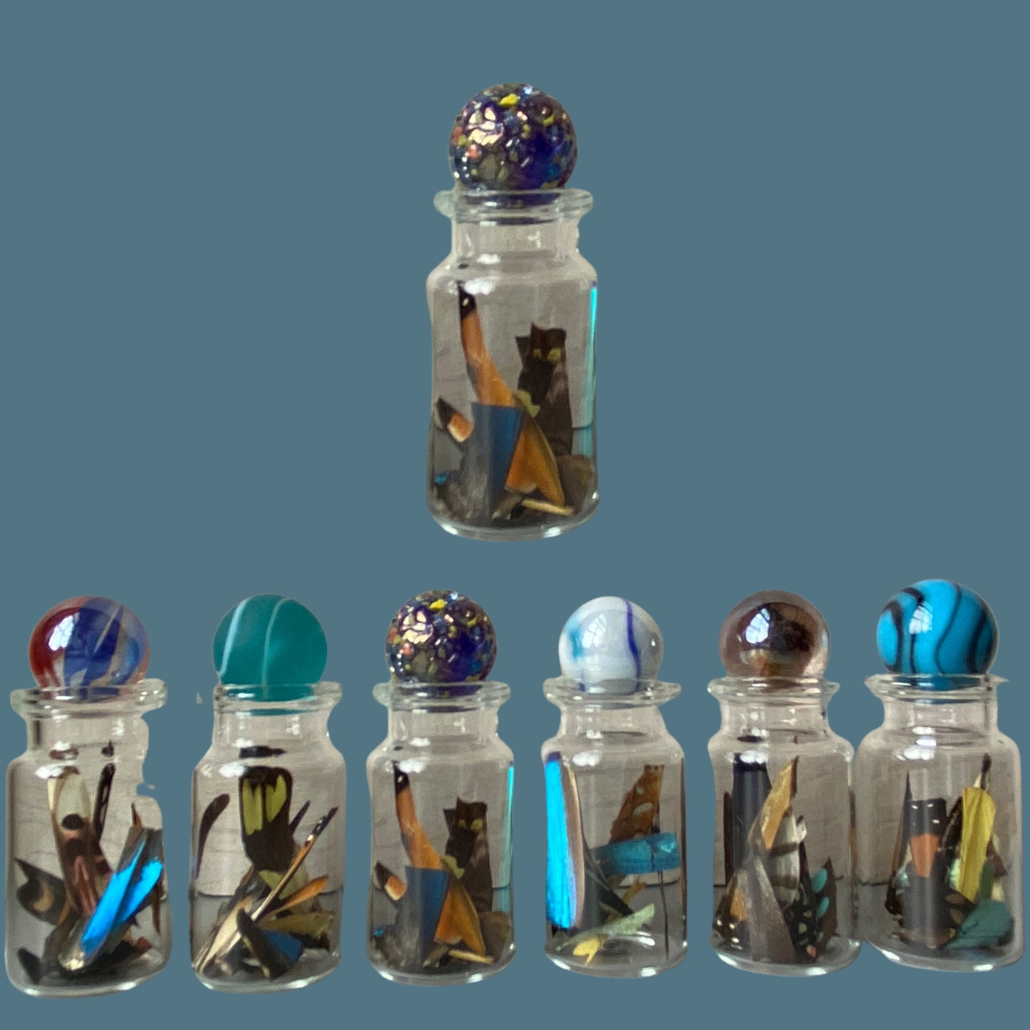 Confetti from Real Butterfly Wing in Glass Bottle - Isms Butterfly Conservation ArtBottles