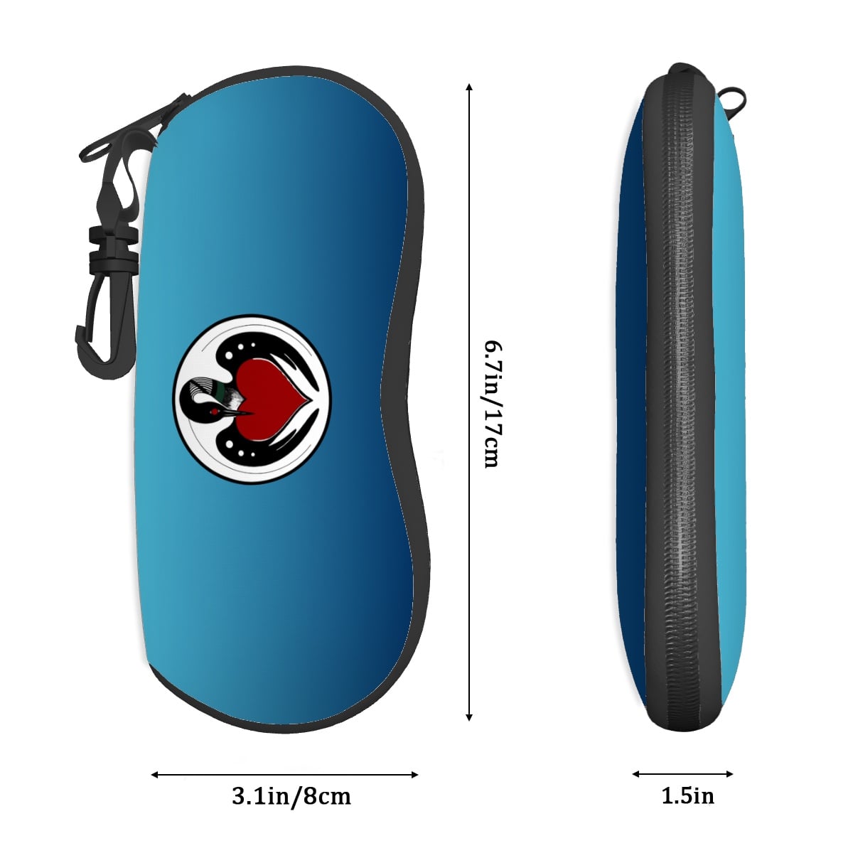 Clip and Zipper Eyeglass Case - BWCA Loon