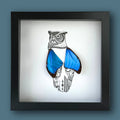Horned Owl Framed Art with Real Butterfly Wings - Isms Butterfly Conservation ArtFramed Art