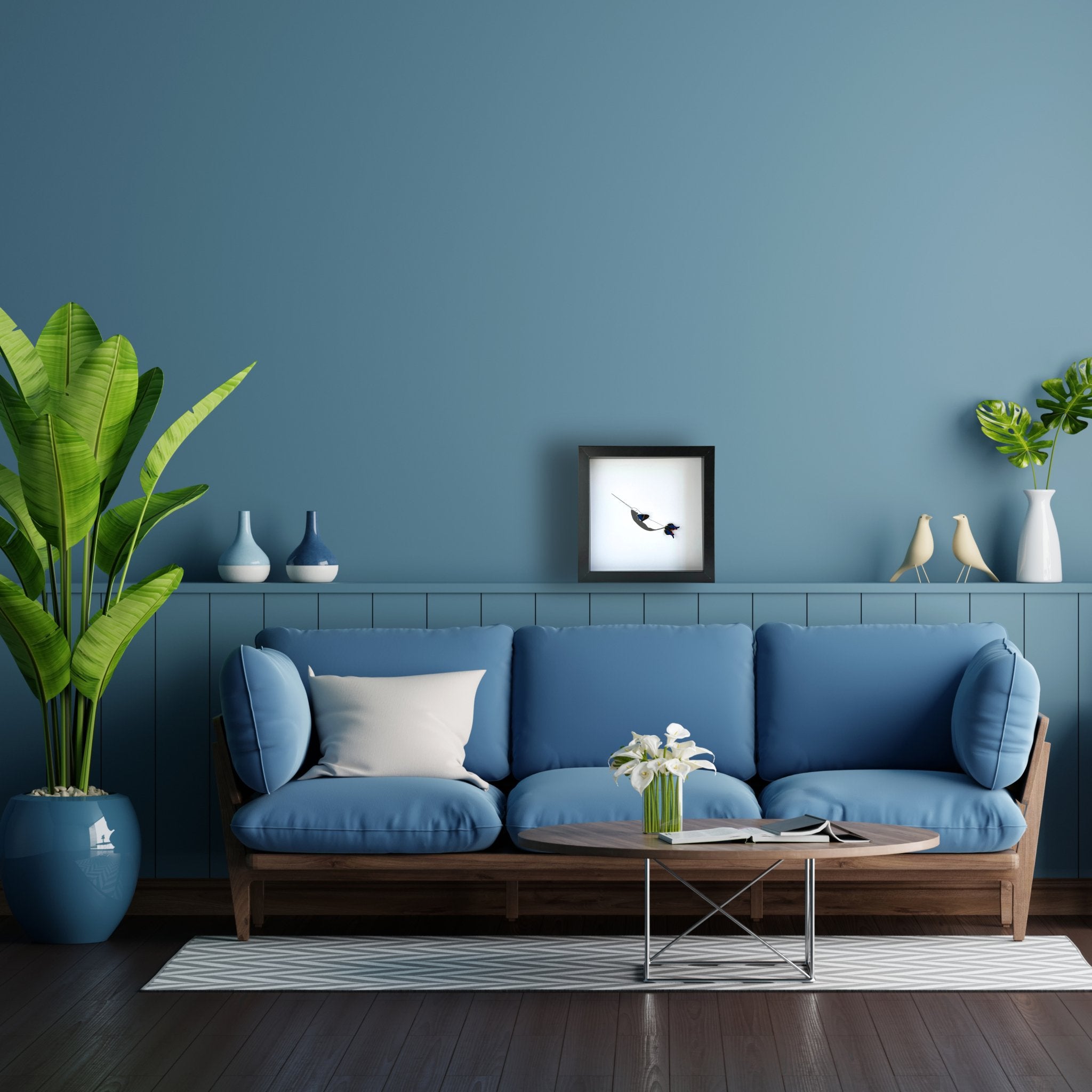 Narwhal Framed Art with Real Butterfly Wings - Isms Butterfly Conservation ArtFramed Art