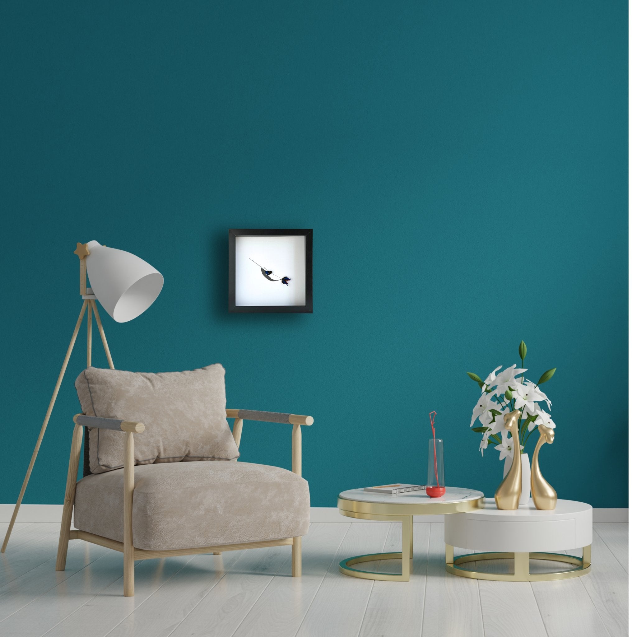 Narwhal Framed Art with Real Butterfly Wings - Isms Butterfly Conservation ArtFramed Art