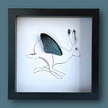 Rabbit Hare Framed Art with Real Butterfly Wing - Isms Butterfly Conservation ArtFramed Art