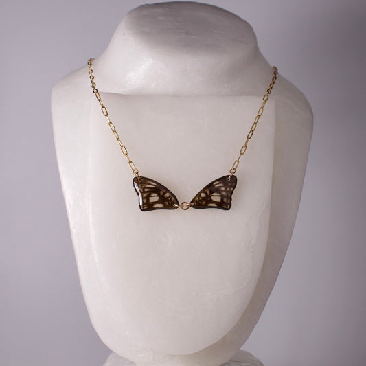 real butterfly wing necklace common sailor butterflies gold necklace Neptis hylas on wax form