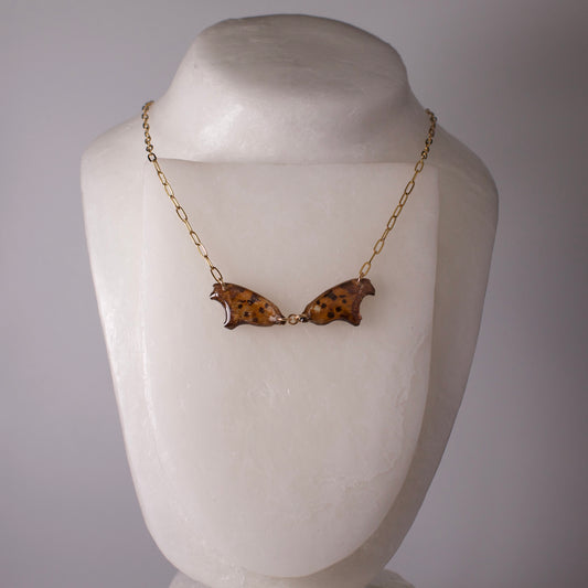 real butterfly wing necklace question mark butterflies 18k gold on steel paperclip chain necklaces on wax form