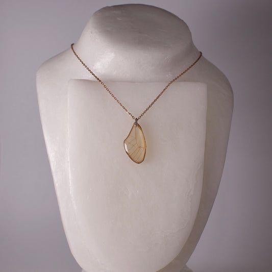 real butterfly wing pendant blushing phantom butterflies rose gold chain sterling silver bail necklace on neck form