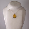 real butterfly wing pendant plain tiger butterflies Danaus chrysippus silver chain on mannequin