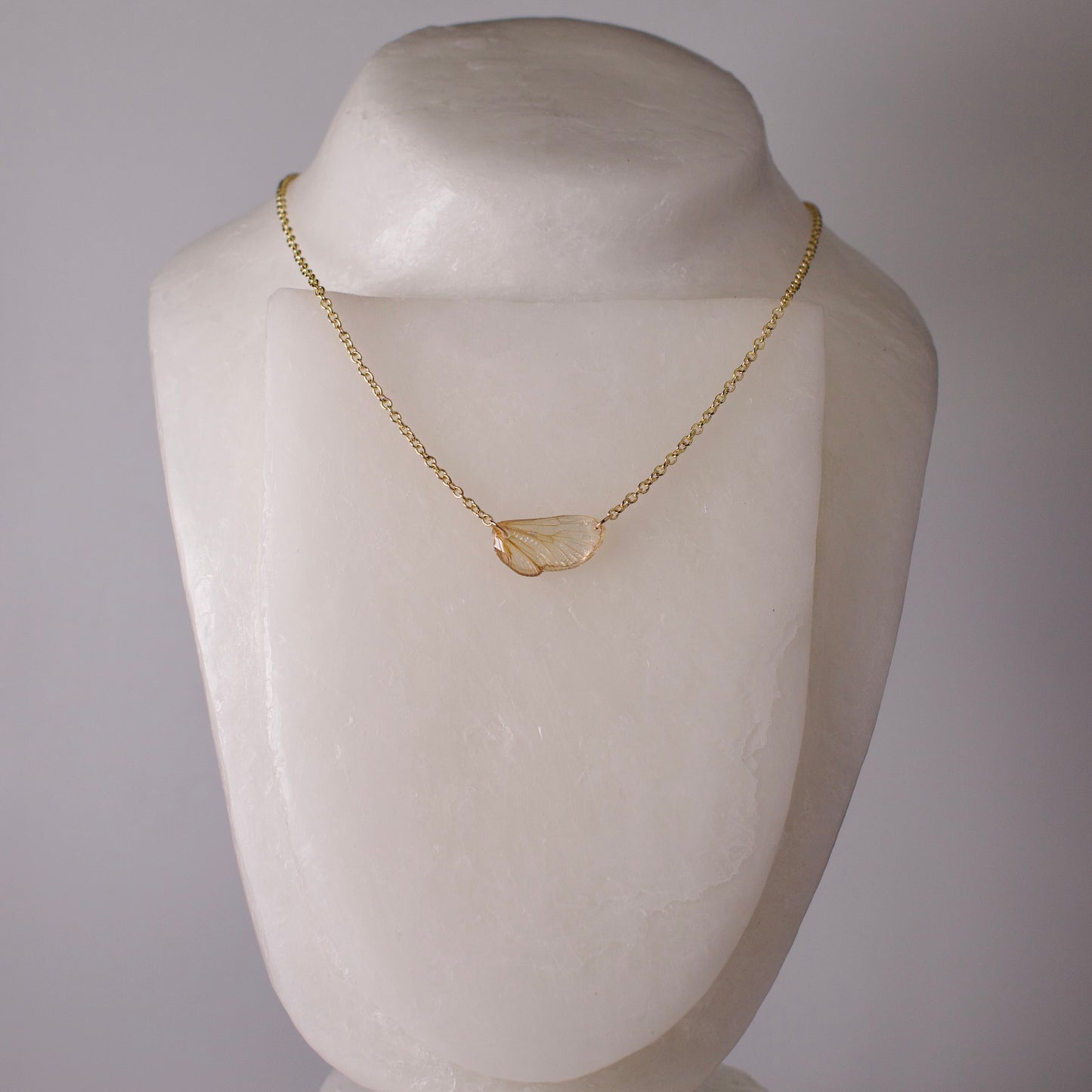 real cicada wing pendant Pharaoh cicadas magicicada septendecim gold cable necklace on wax form