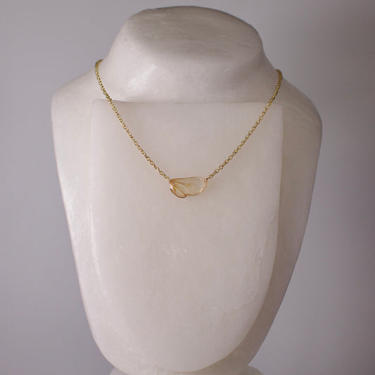 real cicada wing pendant Pharaoh cicadas magicicada septendecim gold cable necklace on wax form