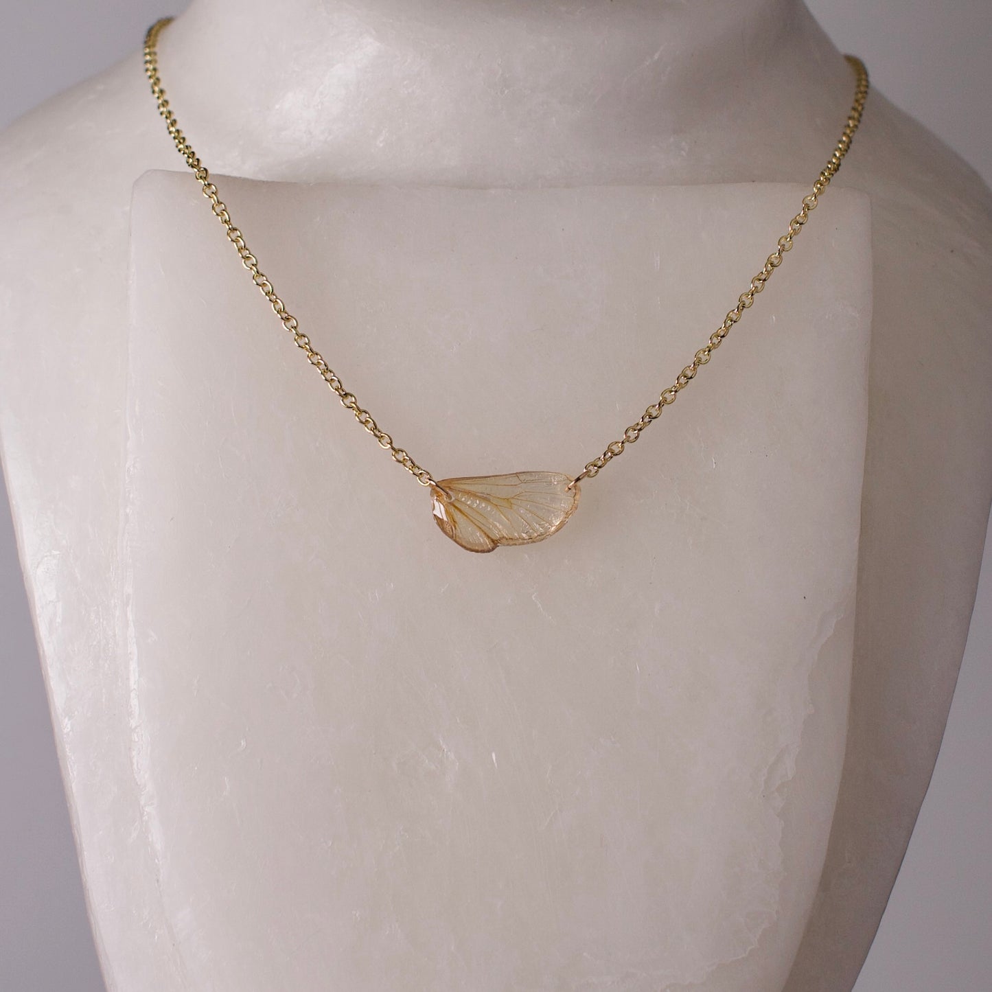 real cicada wing pendant Pharaoh cicadas magicicada septendecim gold chain necklace on wax form