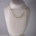 real dragonfly wing necklace blue green gold paperclip chain on wax form