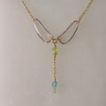 real dragonfly wing necklace jade club tail dragonflies peridot sapphire blue topaz gold necklace close up