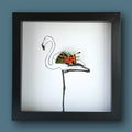 Single Flamingo Standing Framed Art with Real Butterfly Wing - Isms Butterfly Conservation ArtFramed Art