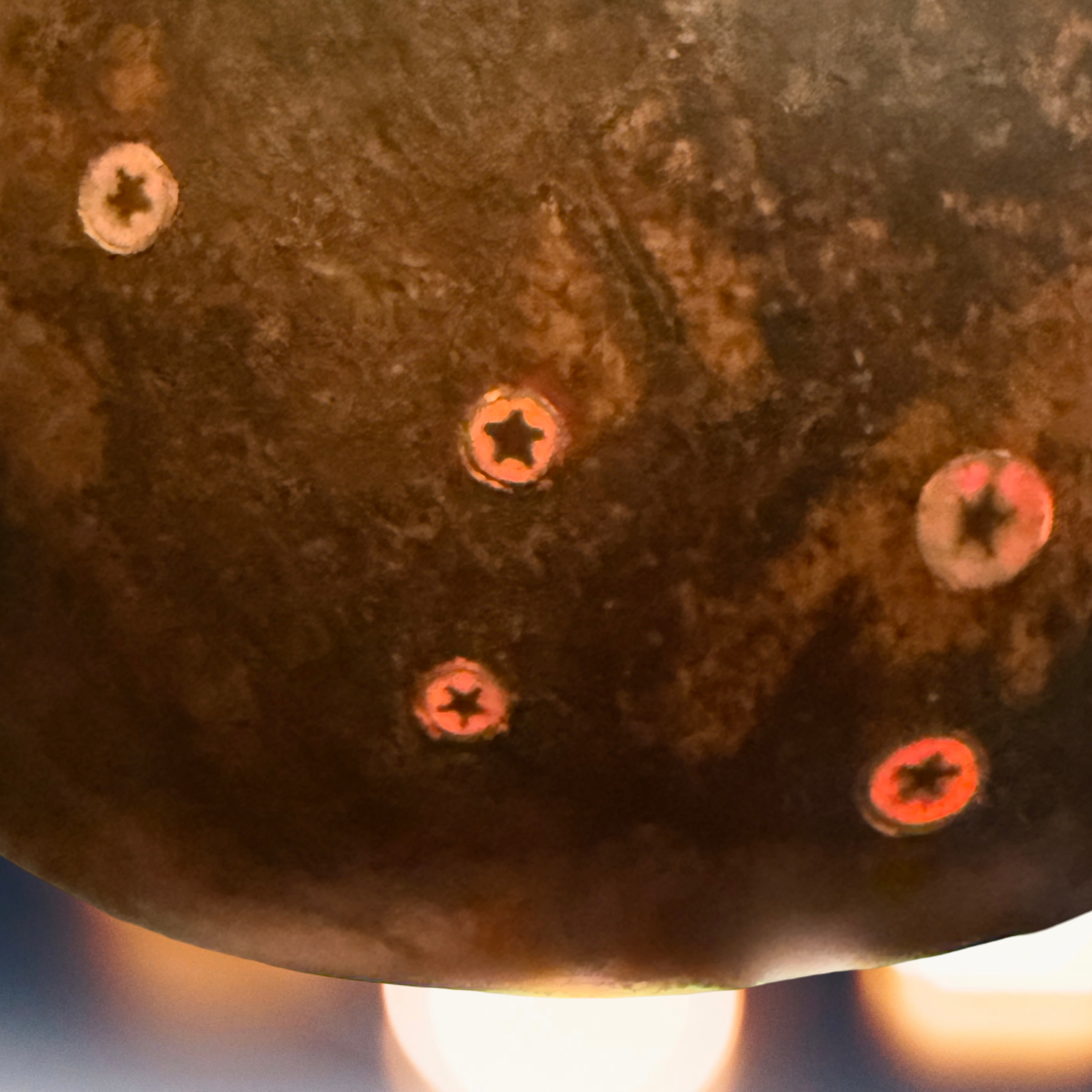 tree made stars Ursa Minor constellation mn artist made gourd pendant lamp night time close-up view