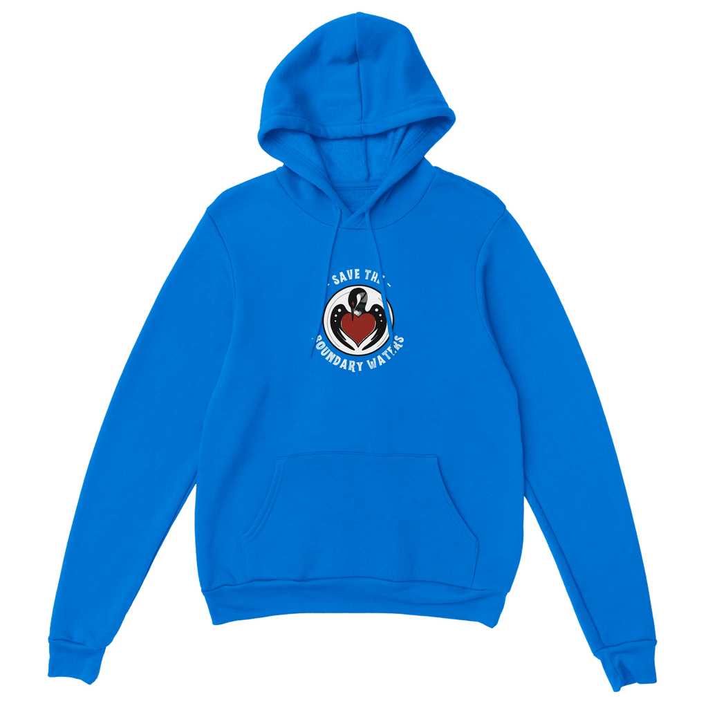 unisex-hoodie-minnesota-loon-save-the-boundary-waters-blue-flat-lay