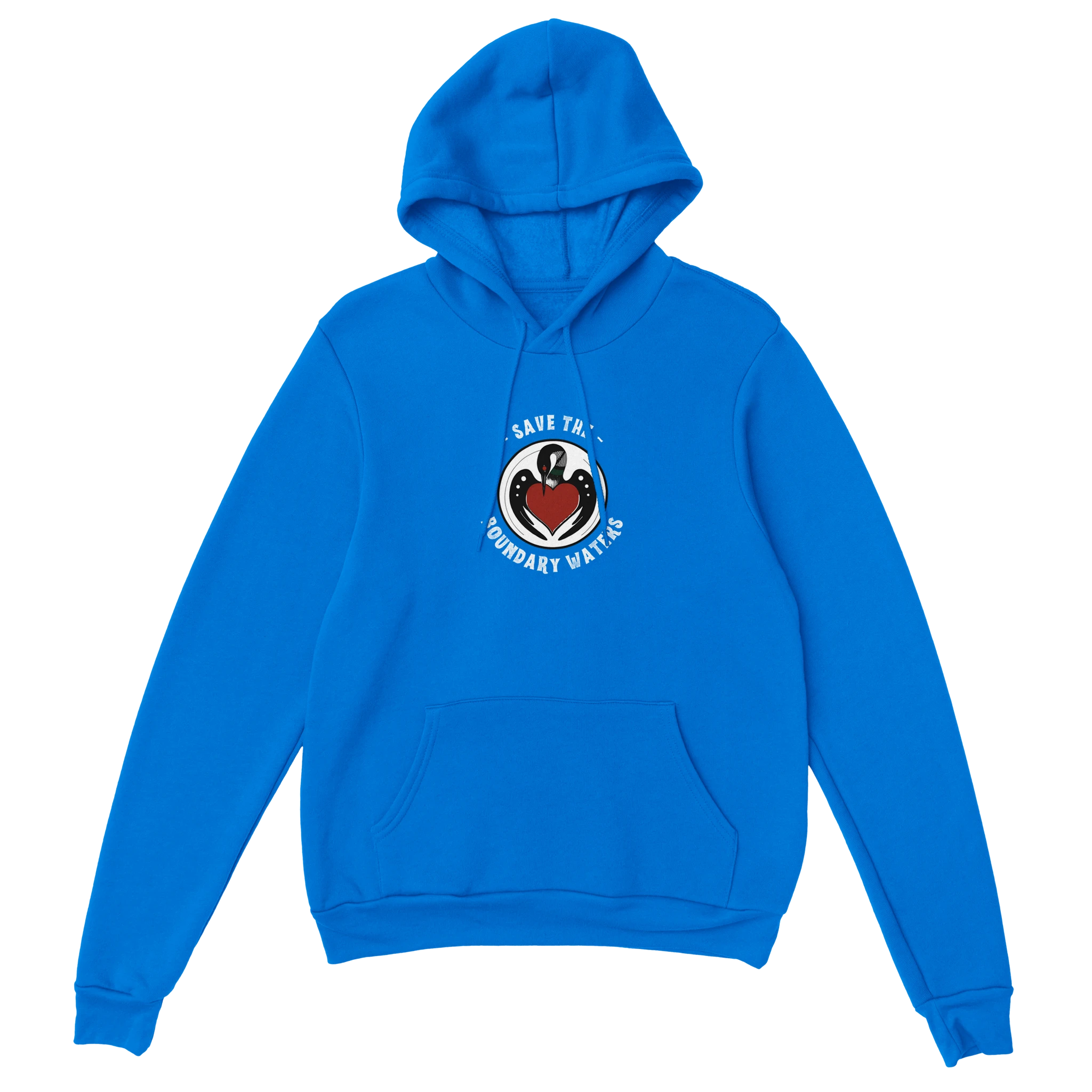 unisex-hoodie-minnesota-loon-save-the-boundary-waters-blue-flat-lay