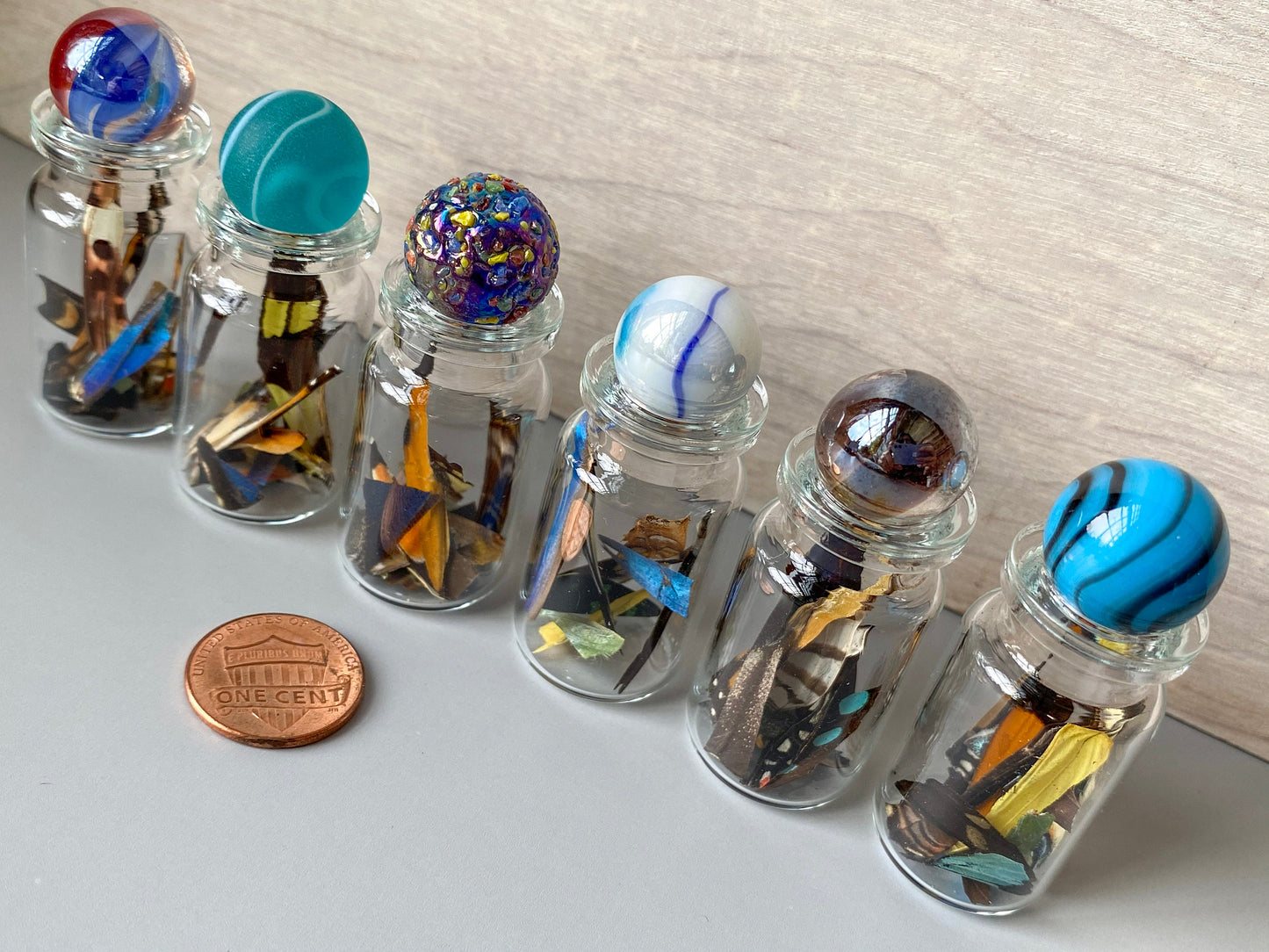 Real Butterfly Wing Confetti Jar Bottle XS Ethically Sourced Funds Conservation
