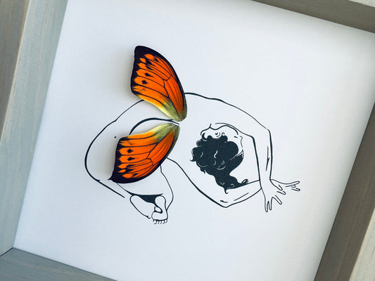 Human Form Art with Real Butterfly Wings From and For Conservation